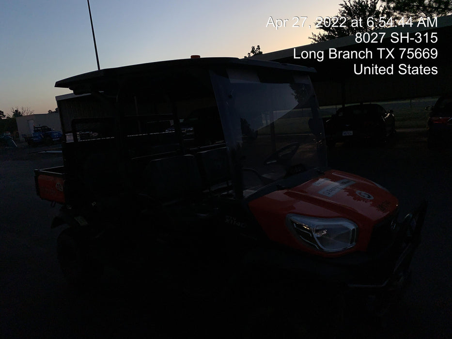 2022 Kubota RTV-X1140W-H Plastic Canopy, Windshield Acrylic Clear, LED Strobe Light, Wire Harness Kit, Back up Alarm