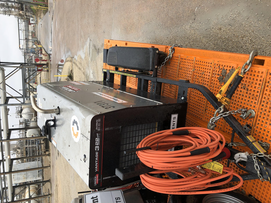 2019 Lincoln Electric Vantage 322 Ready-Pak 3, Two Wheel Trailer, Fender and Light Kit, Cable Rack