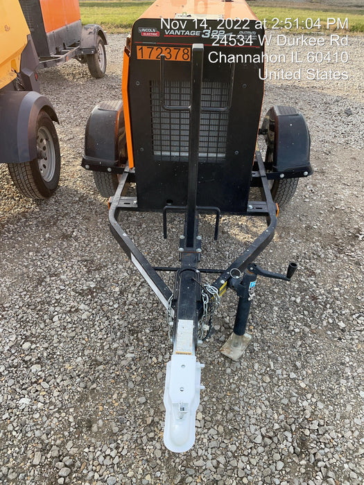 2021 Lincoln Electric Vantage 322 Vantage 322 Ready Pak 3 w/ Decals, ORANGE (includes trailer, cable rack, fender light kit) NO Telematics