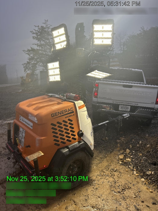 2023 Generac MLT2 Diesel, Flex Switch 120V Input, Powerzone Controller, 
(4) 320W LED Lights, 4kW Generator, 39.9 Gal Fuel Tank, 2" Ball, T3