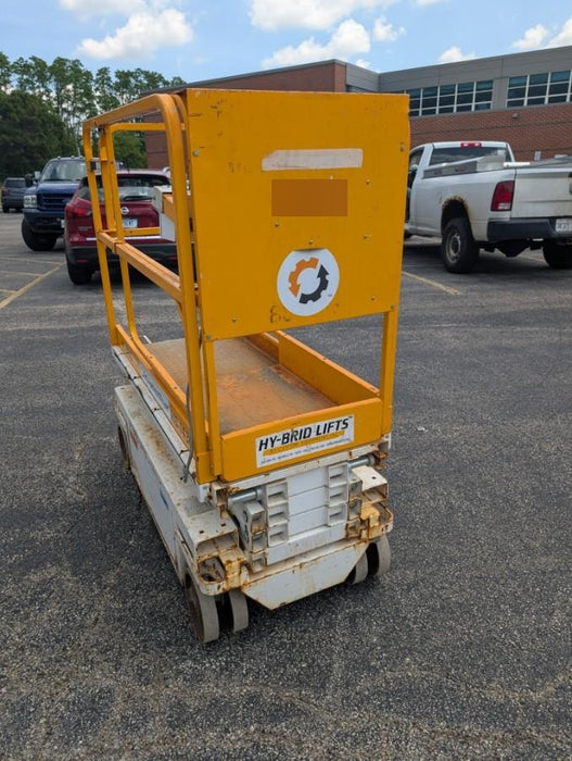 Custom Equipment HB-1430 <ul>
 <li>Hy-Brid Scissor Lift</li>
  <li>Platform capacity up to 670 lbs.</li>
  <li>Working height up to 20 ft</li>
  <li>Weighs under 1,700 lbs.</li>
  <li>Non-marking wheels </li>
</ul>