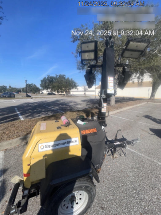 2022 Allmand NLV3GR (4) LED Light Fixture 350W, 23' Vertical Mast, 3kW Prime, Towable, Deep Sea L401, Leveling Jacks, Yanmar T4F 5.8hp