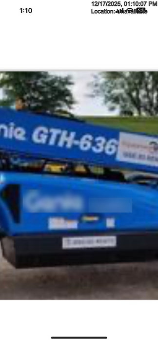 2018 Genie GTH-636 Genie GTH-636 w/Open ROPS, Solid Tires, Work Light/Beacon, 48" Carriage and Forks