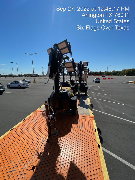 2022 Allmand NLV3GR (4) LED Light Fixture 350W, 23' Vertical Mast, 3kW Prime, Towable, ES Decals, T3