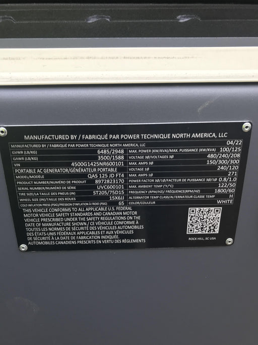 2022 ATLAS COPCO QAS 125