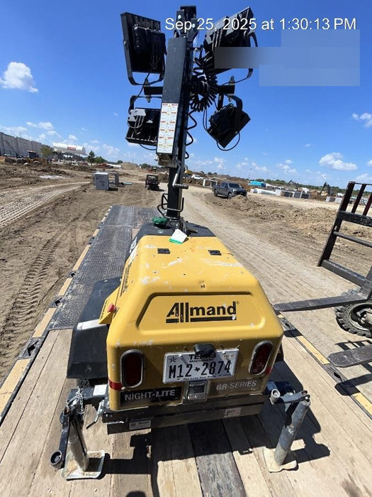 2022 Allmand NLV3GR (4) LED Light Fixture 350W, 23' Vertical Mast, 3kW Prime, Towable, ES Decals, T3