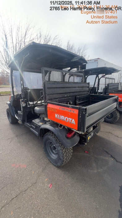 2020 Kubota RTV-X1140W-H 4WD utility cart -LED strobe -Windshield tempered glass -Plastic canopy -Wire harness kit -Backup alarm