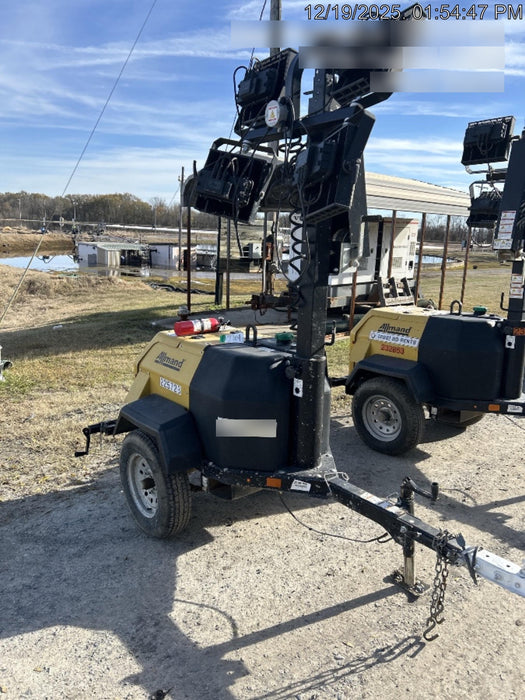 2022 Allmand NLV3GR (4) LED Light Fixture 350W, 23' Vertical Mast, 3kW Prime, Towable, Deep Sea L401, Leveling Jacks, Yanmar T4F 5.8hp