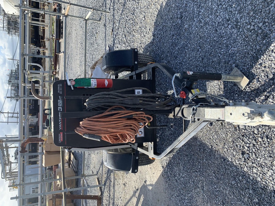 2019 Lincoln Electric Vantage 322 Welder Ready-Pak 3, Two wheel trailer, Fender and Light kit, Cable Rack