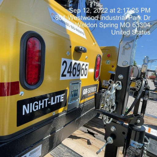 2022 Allmand NLV3GR (4) LED Light Fixture 350W, 23' Vertical Mast, 3kW Prime, Towable, ES Decals, T3