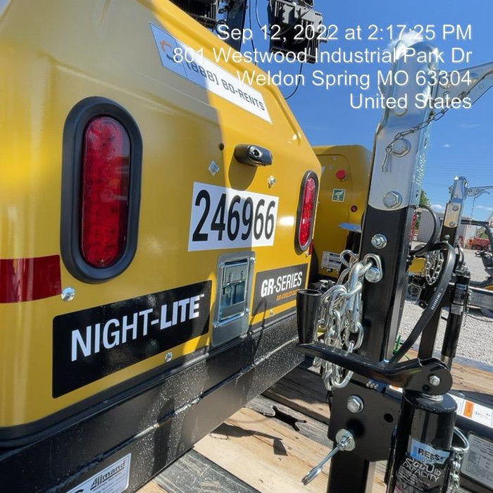 2022 Allmand NLV3GR (4) LED Light Fixture 350W, 23' Vertical Mast, 3kW Prime, Towable, ES Decals, T3