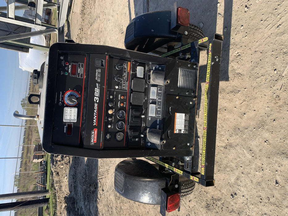 2019 Lincoln Electric Vantage 322 Ready-Pak 3, Two Wheel Trailer, Fender and Light Kit, Cable Rack