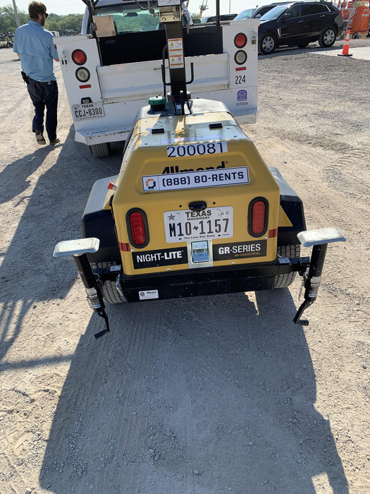 2022 Allmand NLV3GR (4) LED Light Fixture 350W, 23' Vertical Mast, 3kW Prime, Towable, Deep Sea L401, Leveling Jacks, Yanmar T4F 5.8hp