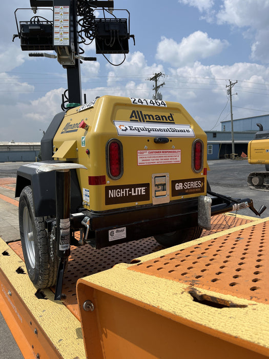 2022 Allmand NLV3GR (4) LED Light Fixture 350W, 23' Vertical Mast, 3kW Prime, Towable, Deep Sea L401, Leveling Jacks, Yanmar T4F 5.8hp