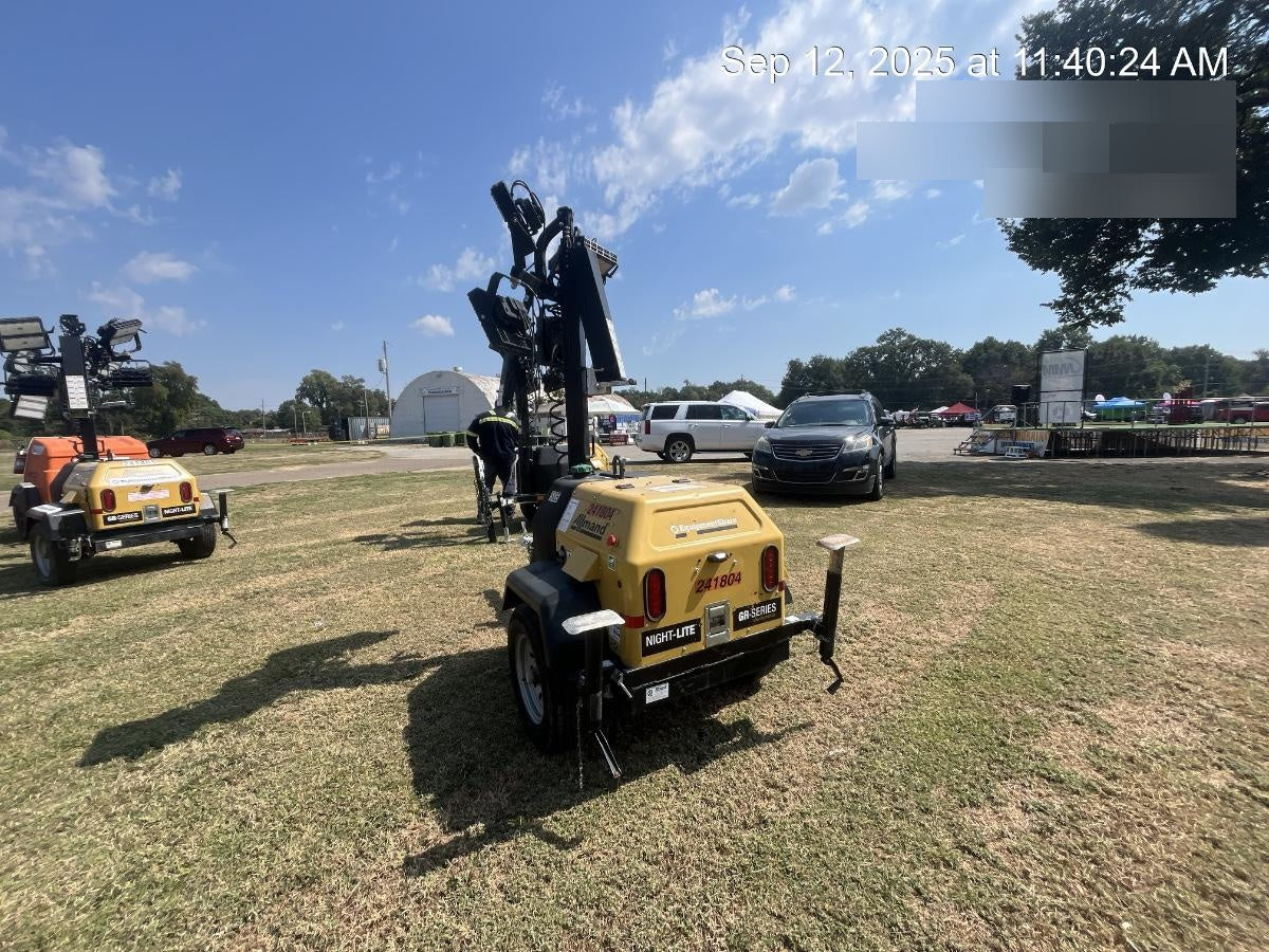2022 Allmand NLV3GR (4) LED Light Fixture 350W, 23' Vertical Mast, 3kW Prime, Towable, Deep Sea L401, Leveling Jacks, Yanmar T4F 5.8hp