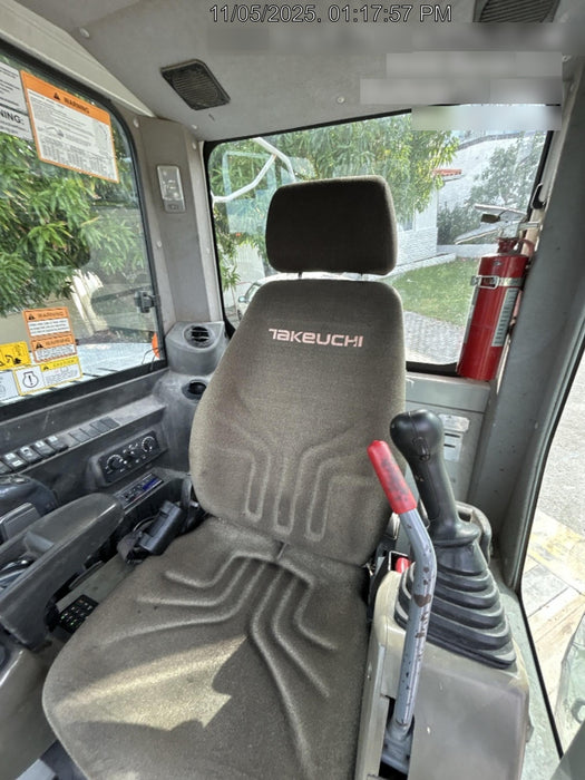 2019 Takeuchi TB290 Cab, AC, Rubber Tracks, Dozer Blade, Travel Alarm, Control Pattern Change Valve, Auxiliary Hydraulics w/18" Quick Coupler Bucket with teeth, 6.2 cu. ft. capacity/24" Quick Coupler Bucket with teeth, 8.6 cu. ft. capacity/36" Quick Coupler Bucket with teeth, 13.4 cu. ft. capacity, Quick Coupler, Hydraulic Thumb Installed