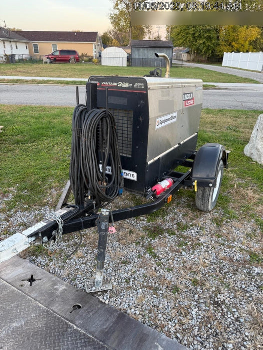 2019 Lincoln Electric Vantage 322 Ready-Pak 3, Two Wheel Trailer, Fender and Light Kit, Cable Rack