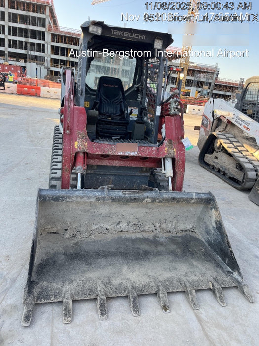 2019 Takeuchi TL8W Canopy, 15" Wide Rubber Tracks, Back-up Alarm, Front & Rear Working Lights, Auxiliary Hydraulics, Two-Speed Travel, Electronic Monitoring System w/76" HD Dirt Bucket with 8 Teeth, 20.3 cubic feet Capacity