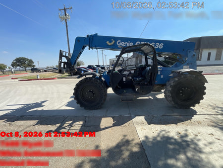 2018 Genie GTH-636 Genie GTH-636 w/Open ROPS, Solid Tires, Work Light/Beacon, 48" Carriage and Forks