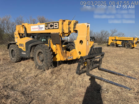 2019 JCB 512-56 109 HP w/Open ROPS, Beacon, Aux Hydraulics, Worklights, Solid Tires 60" Carriage/Forks