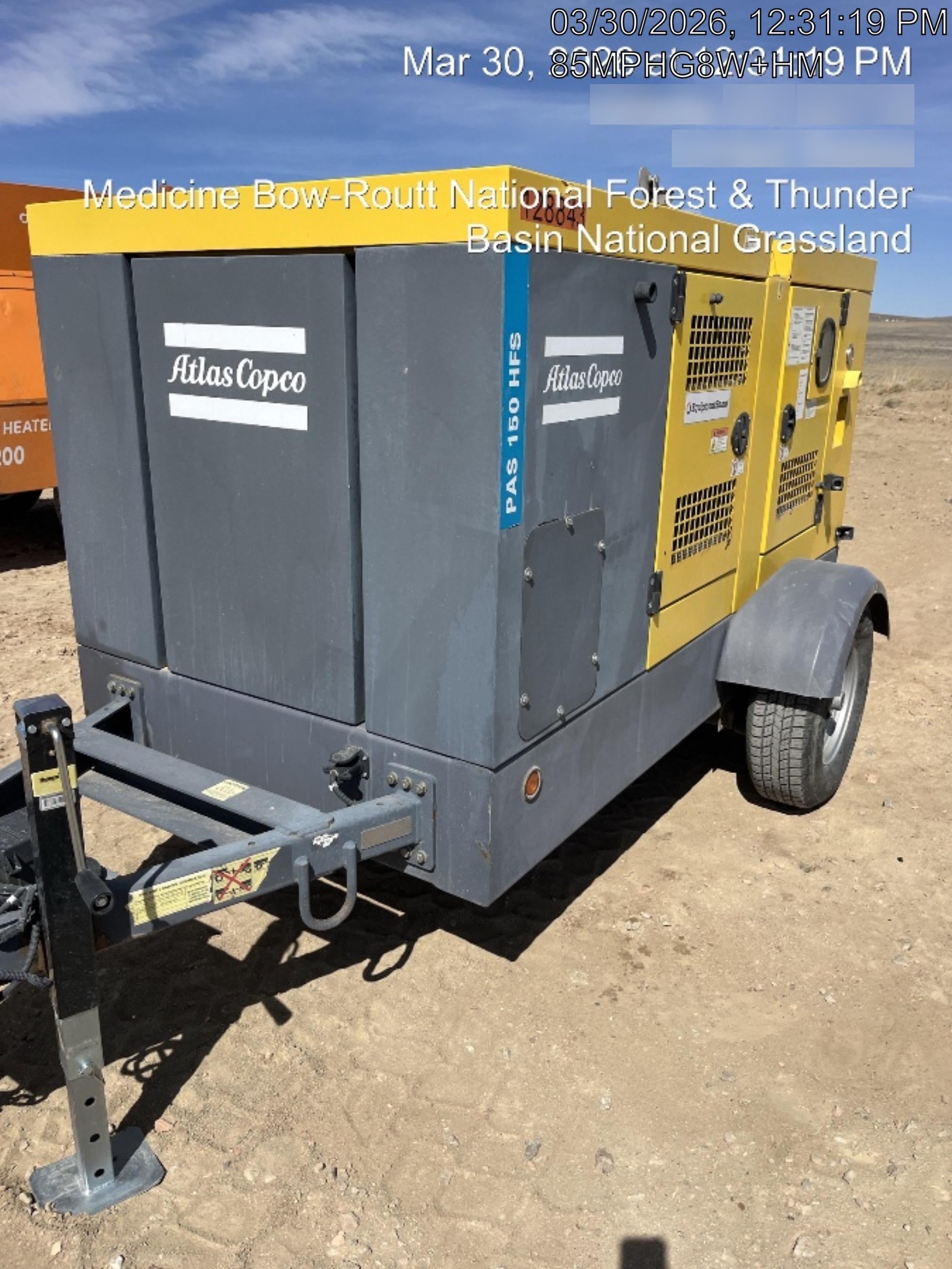 2020 ATLAS COPCO PAS 150 HF CS Enclosed