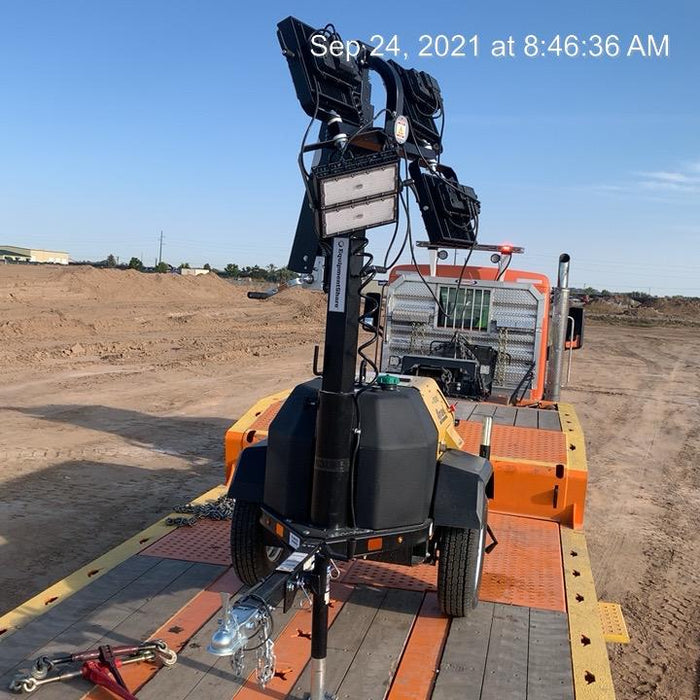 2021 Allmand NLV3GR (4) LED Light Fixture 350W, 23' Vertical Mast, 3kW Prime, Towable, Deep Sea L401, Leveling Jacks, Yanmar T4F 5.8hp