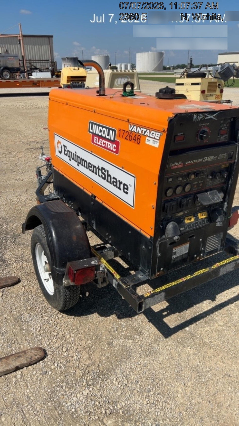 2021 Lincoln Electric Vantage 322 Vantage 322 Ready Pak 3 w/ Decals, ORANGE (includes trailer, cable rack, fender light kit) NO Telematics