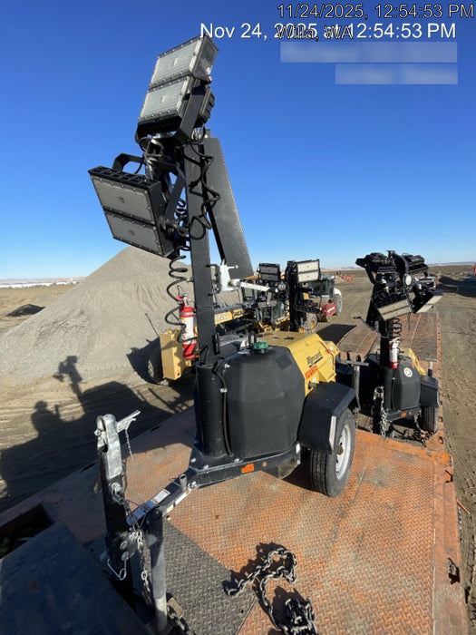 2020 Allmand NLV3GR (4) LED Light Fixture 350W, 23' Vertical Mast, 3kW Prime, Towable, Deep Sea L401, Leveling Jacks, Yanmar T4F 5.8hp