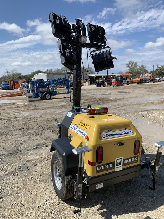 2022 Allmand NLV3GR (4) LED Light Fixture 350W, 23' Vertical Mast, 3kW Prime, Towable, Deep Sea L401, Leveling Jacks, Yanmar T4F 5.8hp