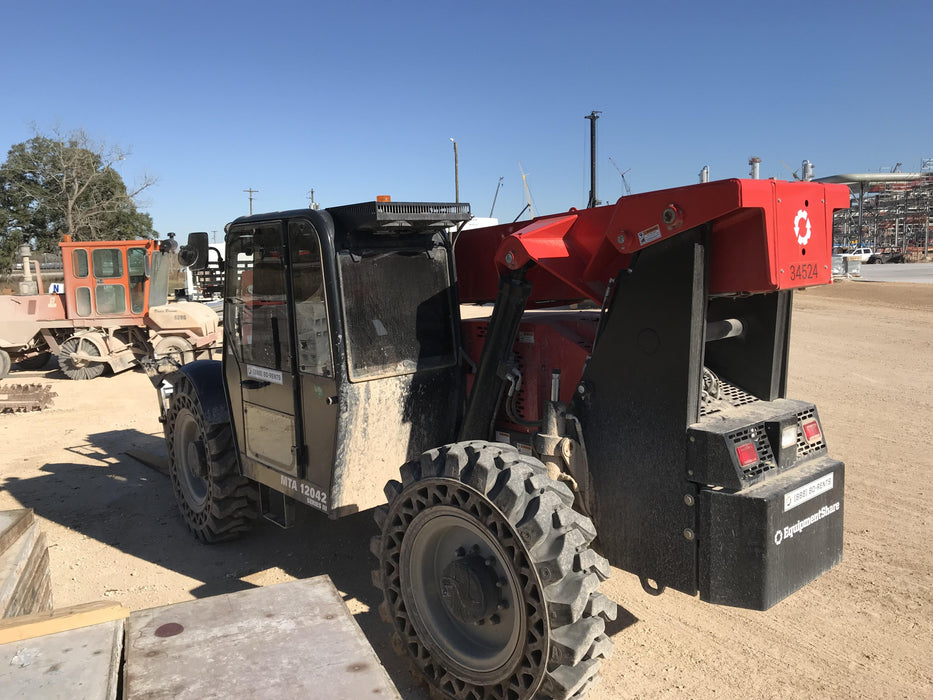 2019 Manitou MTA12042 Cab/Heat/Air, 120 HP, Solid Tires, Work Lights, Lift Hook, Auxiliary Hydraulics 66" Carriage and 60" Forks
