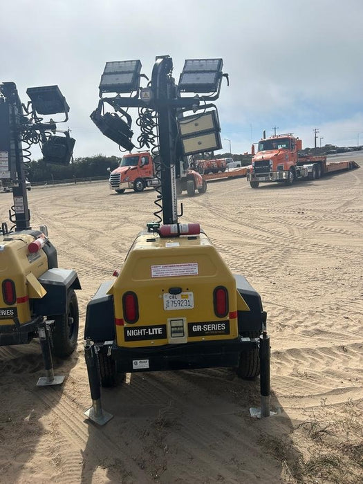 2022 Allmand NLV3GR (4) LED Light Fixture 350W, 23' Vertical Mast, 3kW Prime, Towable, ES Decals, T3