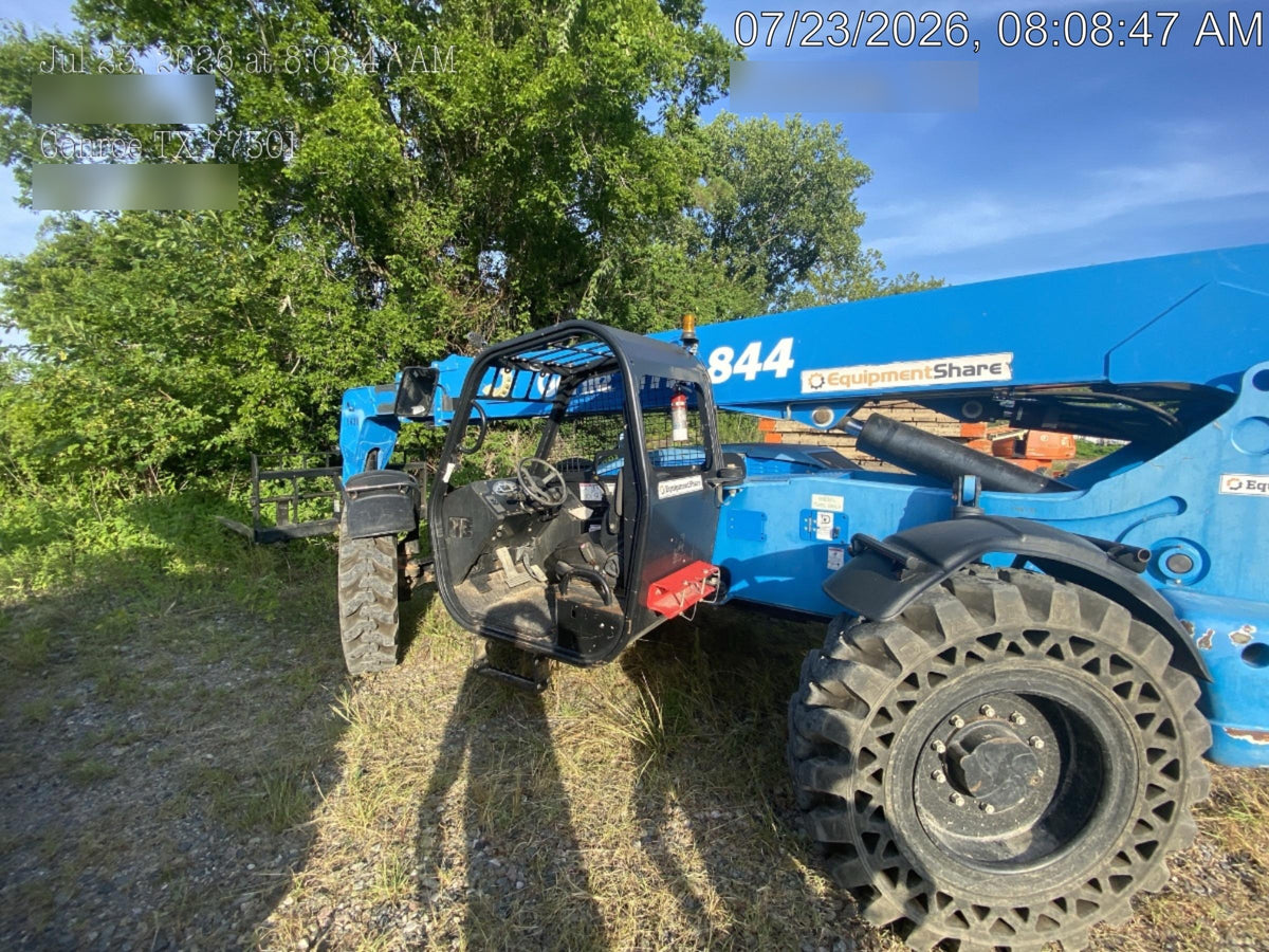 2018 Genie GTH-844 Genie GTH-844D w/Open ROPS, Solid Tires, Work Light/Beacon, 60" Carriage and Forks