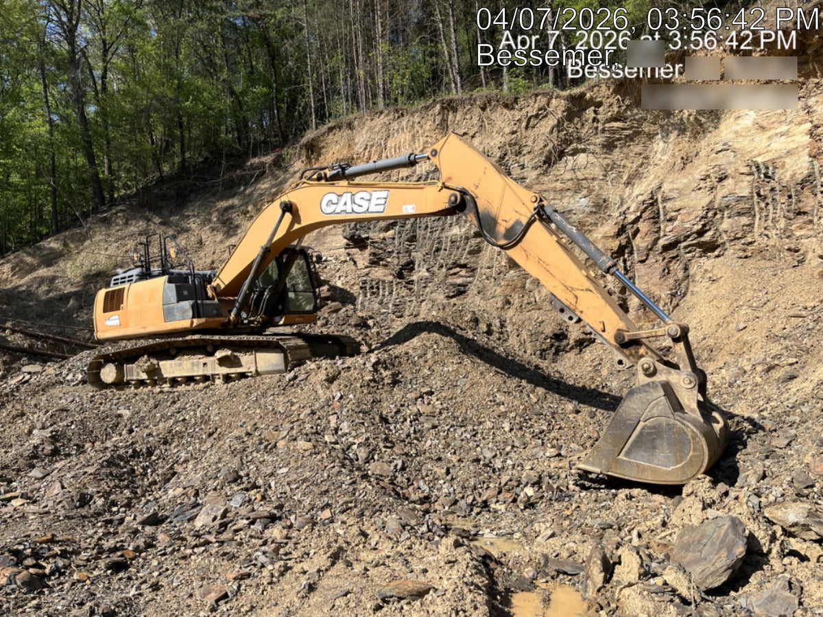 2015 Case CX350D CAB A/C, 13'-3" ARM, STEEL TRACKS, THUMB