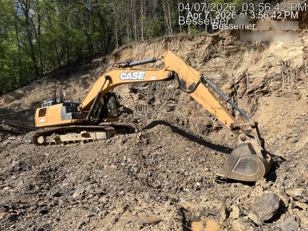 2015 Case CX350D CAB A/C, 13'-3" ARM, STEEL TRACKS, THUMB