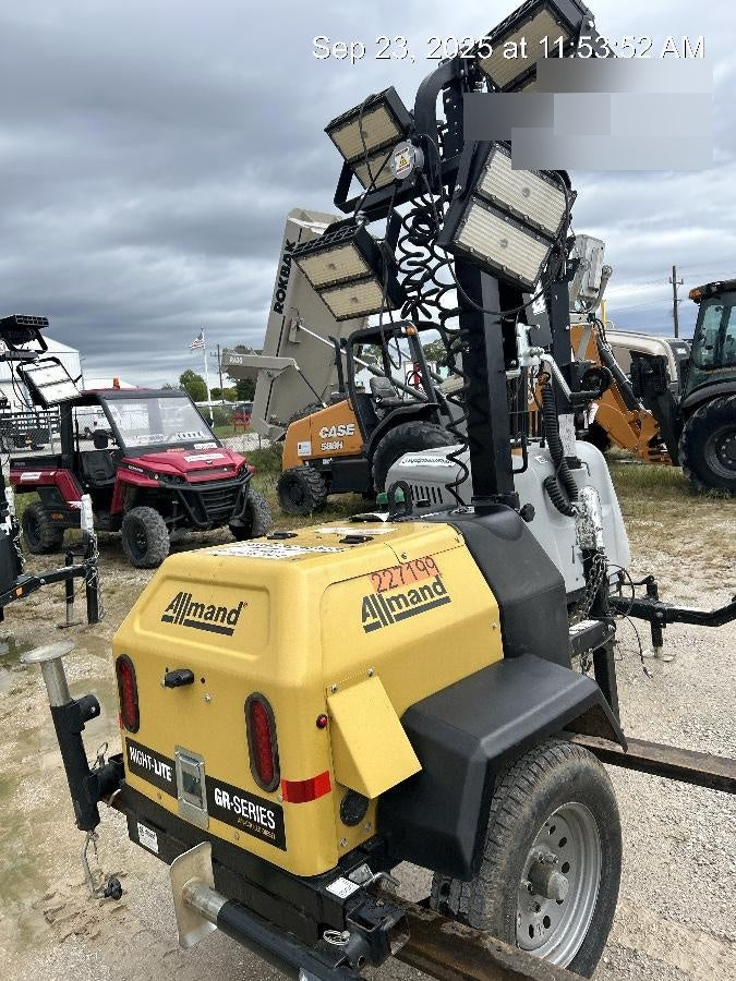 2022 Allmand NLV3GR (4) LED Light Fixture 350W, 23' Vertical Mast, 3kW Prime, Towable, Deep Sea L401, Leveling Jacks, Yanmar T4F 5.8hp