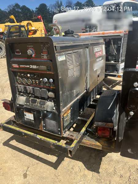 2019 Lincoln Electric Vantage 322 Welder Ready-Pak 3, Two wheel trailer, Fender and Light kit, Cable Rack