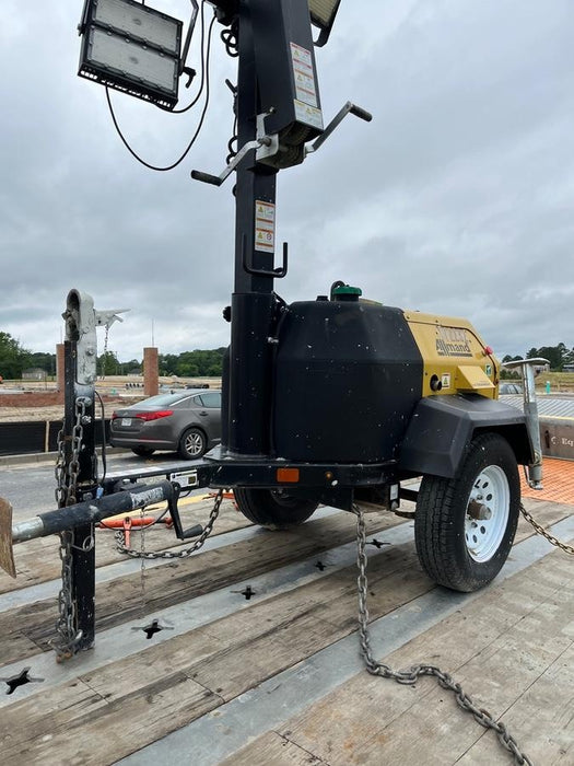 2021 Allmand NLV3GR (4) LED Light Fixture 350W, 23' Vertical Mast, 3kW Prime, Towable, Deep Sea L401, Leveling Jacks, Yanmar T4F 5.8hp