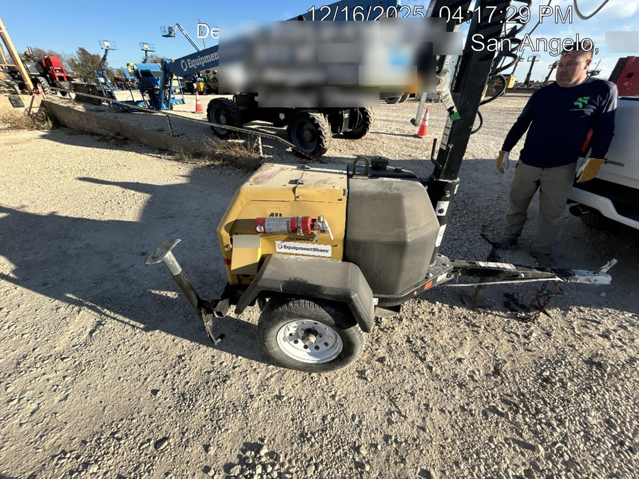 2021 Allmand NLV3GR (4) LED Light Fixture 350W, 23' Vertical Mast, 3kW Prime, Towable, Deep Sea L401, Leveling Jacks, Yanmar T4F 5.8hp