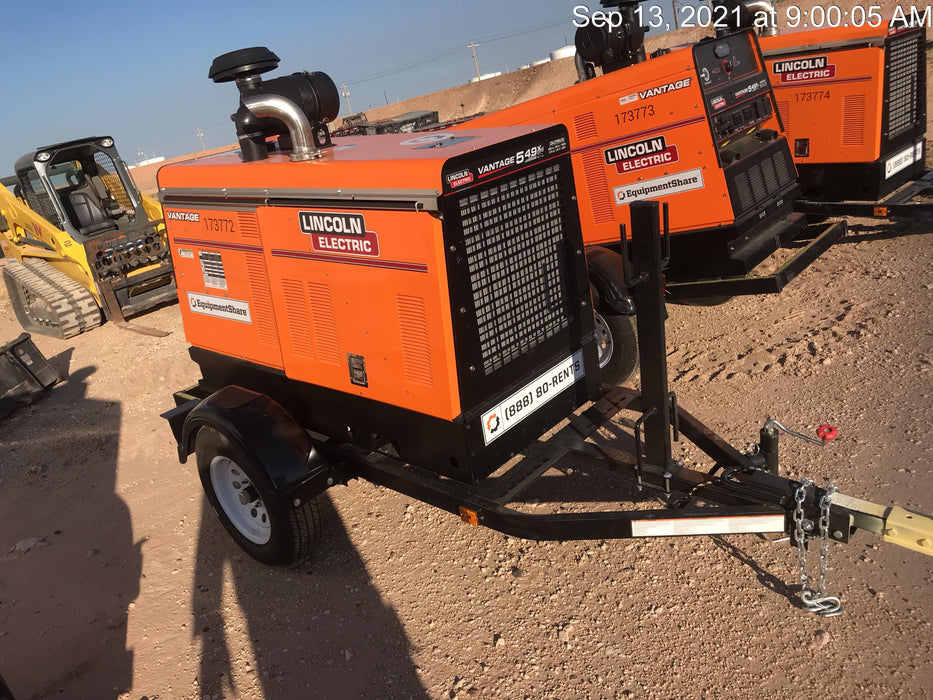 2021 Lincoln Electric Vantage 549X Ready Pak 3, ORANGE (includes trailer, cable rack, fender light kit)