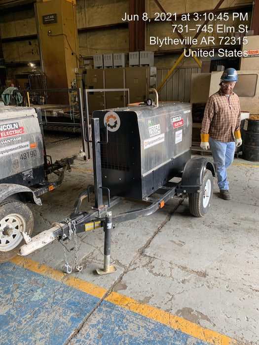 2019 Lincoln Electric Vantage 322 Lincoln Vantage 322 Welder w/Trailer, Light Kit, Cable Rack