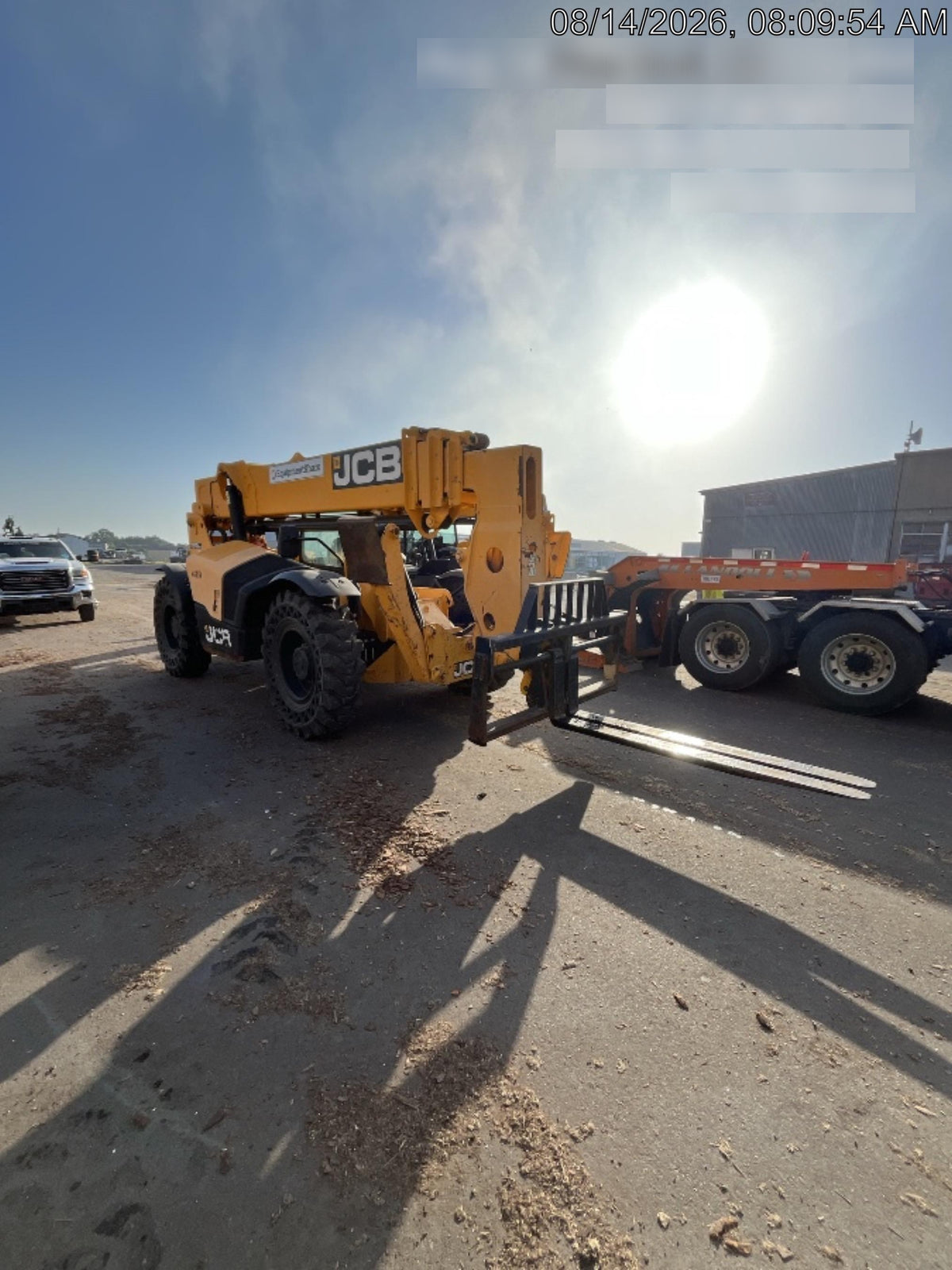 2019 JCB 510-56 Canopy, 74 HP, Solid Tires, STD Worklight, Beacon, Aux Hydraulics, Lifting Eye, Back up Alarm w/66" Carriage/60" Forks