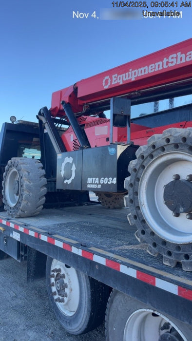 2019 Manitou MTA6034 Canopy, LED Work Lights, Solid Tires, Beacon, Auxiliary Hydraulics 48" Carriage and 48" Forks
