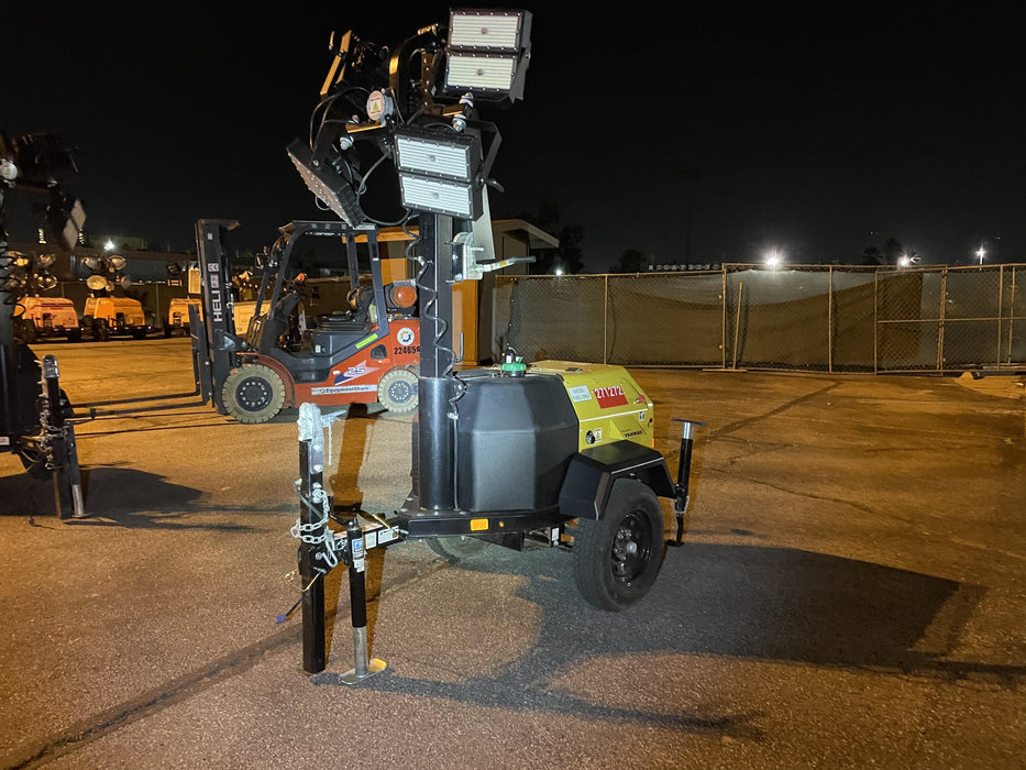 2022 Allmand NLV3GR (4) LED Light Fixture 350W, 23' Vertical Mast, 3kW Prime, Towable, ES Decals, T3