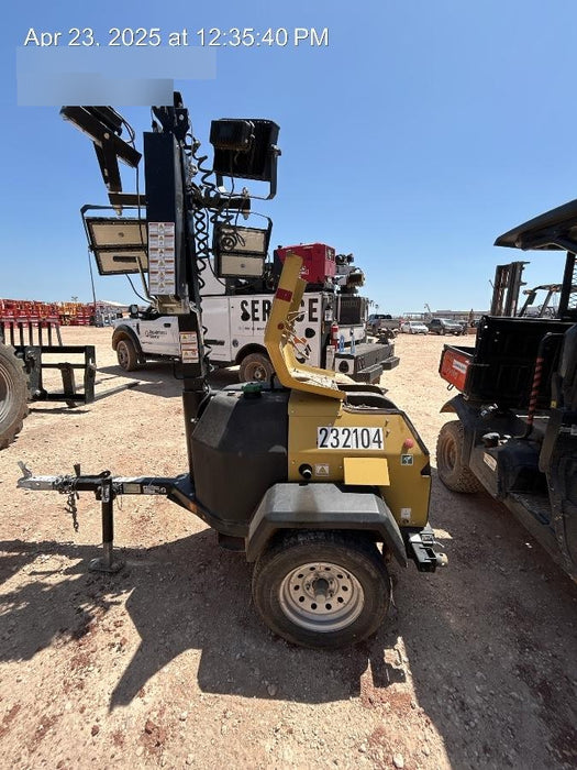 2022 Allmand NLV3GR (4) LED Light Fixture 350W, 23' Vertical Mast, 3kW Prime, Towable, Deep Sea L401, Leveling Jacks, Yanmar T4F 5.8hp