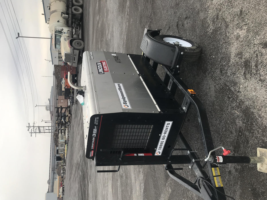 2019 Lincoln Electric Vantage 322 Ready-Pak 3, Two Wheel Trailer, Fender and Light Kit, Cable Rack