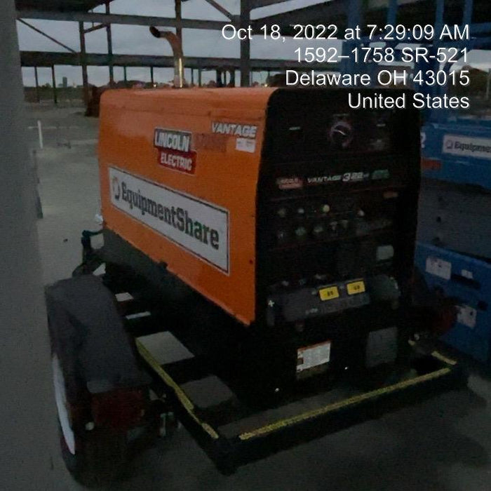 2021 Lincoln Electric Vantage 322 Vantage 322 Ready Pak 3 w/ Decals, ORANGE (includes trailer, cable rack, fender light kit) NO Telematics