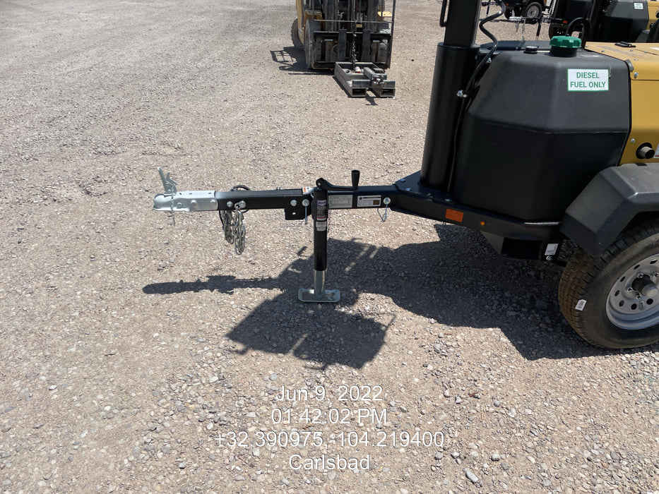 2022 Allmand NLV3GR (4) LED Light Fixture 350W, 23' Vertical Mast, 3kW Prime, Towable, Deep Sea L401, Leveling Jacks, Yanmar T4F 5.8hp