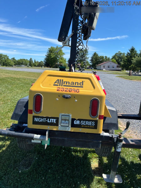 2022 Allmand NLV3GR (4) LED Light Fixture 350W, 23' Vertical Mast, 3kW Prime, Towable, Deep Sea L401, Leveling Jacks, Yanmar T4F 5.8hp