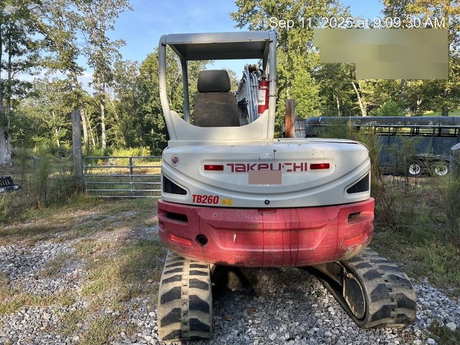2019 Takeuchi TB260 Canopy, Standard Blade, Auxiliary hydraulics Manual QC, Hydraulic thumb, 12" ,18", 24" Bucket