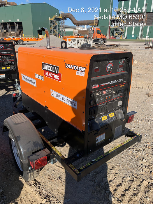 2021 Lincoln Electric Vantage 322 Vantage 322 Ready Pak 3 w/ Decals, ORANGE (includes trailer, cable rack, fender light kit) NO Telematics